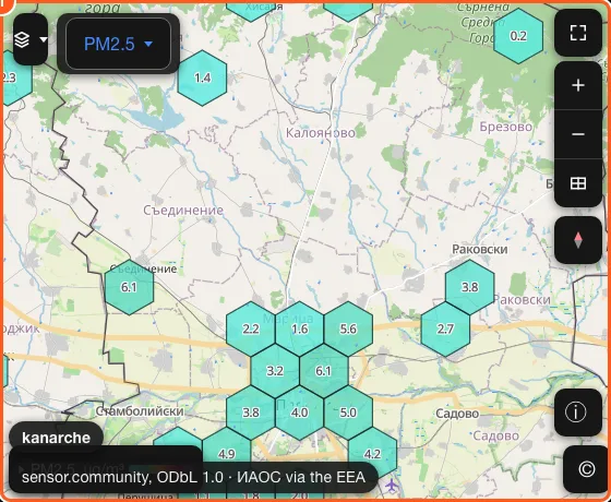 The map embedded on another page, centred on Plovdiv Province.